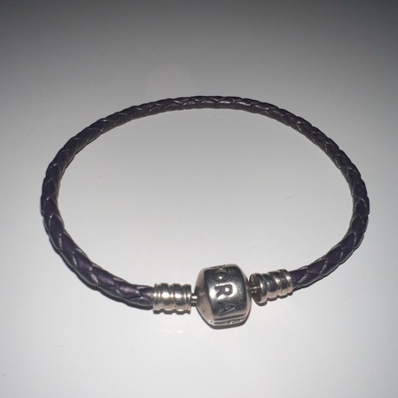 Pandora Jewelry - Pandora Purple Braided Leather Bracelet with Silver Clasp